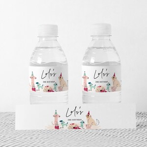 Editable Dog Party Water Bottle Labels, Puppy Pawty Water Labels, Dog Birthday Party, INSTANT DOWNLOAD