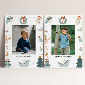 Christmas Birthday Photo Banner: Editable Template (INSTANT DOWNLOAD)