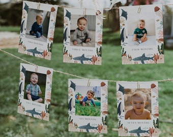 Under the Sea Birthday Photo Banner: Ocean Animals Bunting (INSTANT DOWNLOAD)