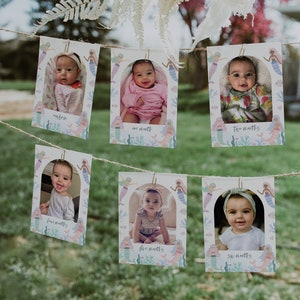 Mermaid Photo Banner, Under the sea party, Mermaid Girl Birthday, Editable Template,  INSTANT DOWNLOAD