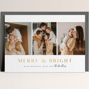 Minimalist Christmas Photo Card Template (Instant Download)