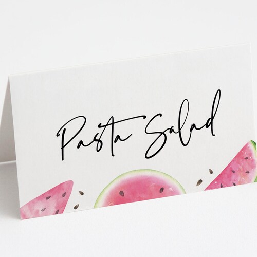 Watermelon Food Tent Watermelon Food Label One in a Melon Etsy