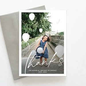Picture Thank You Card | Birthday Photo Thank You Cards | Editable Thank You Card, Picture Card | INSTANT DOWNLOAD