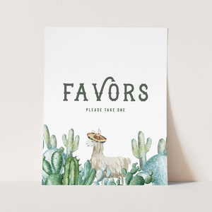Editable Fiesta Party Signs: Llama Cactus Decor (Instant Download)