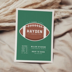 Football Party Invitation, Football Birthday Invite, Tailgate Party, Boy Birthday, Editable Digital Template Instant Download