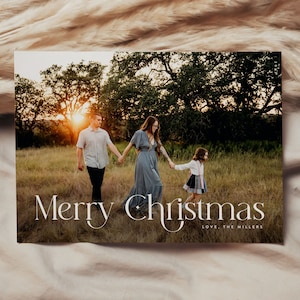 Photo Christmas Card Template | Picture Christmas Card | Boho Holiday Card | Minimalist Christmas Card | Merry Christmas | Editable Template