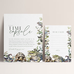 Reptile Time Capsule, Reptiles Birthday Capsule, Snake and Lizard Party, Reptile Birthday Digital Editable Corlj Template Instant Download