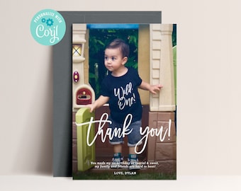 Picture Thank You Card | Birthday Photo Thank You Card | 5x7 | INSTANT DOWNLOAD