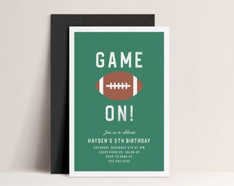 Football Birthday Invitation, Football Party Invitation, Game On, Football Invitation, Editable Invitation, INSTANT DOWNLOAD