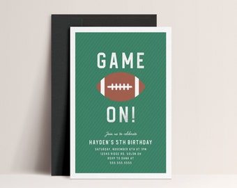 Football Birthday Invitation: Editable Game On Party (Instant Download)