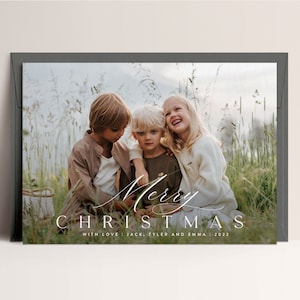 Christmas Photo Card Template, Modern Christmas Picture Card, Holidays Photo Card, Minimalistic Holiday Card Template, INSTANT DOWNLOAD