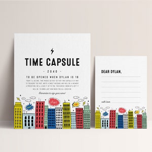 Superhero Birthday Time Capsule: Modern Decorations (INSTANT DOWNLOAD)