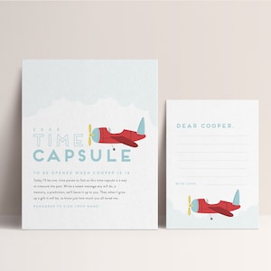 Airplane Birthday Time Capsule: Editable Aviation Party Template (Instant Download)