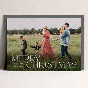 Christmas Photo Card Template, Modern Christmas Picture Card, Holidays Photo Card, Minimalistic Holiday Card Template, INSTANT DOWNLOAD