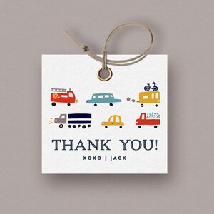 Transportation Favor Tags, Transportation Birthday Thank you tags, Car Tag, Truck Tag, INSTANT DOWNLOAD 3x3
