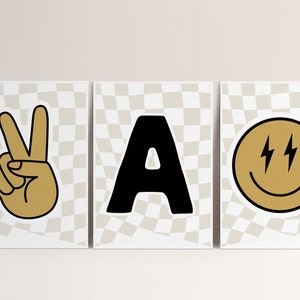 Checkered Smiley Face Birthday Banner: Retro Party Decor (Digital Corjl Template)