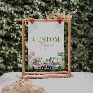 Golf Birthday Custom Sign: Hole-in-One Party Decor (Digital Download)