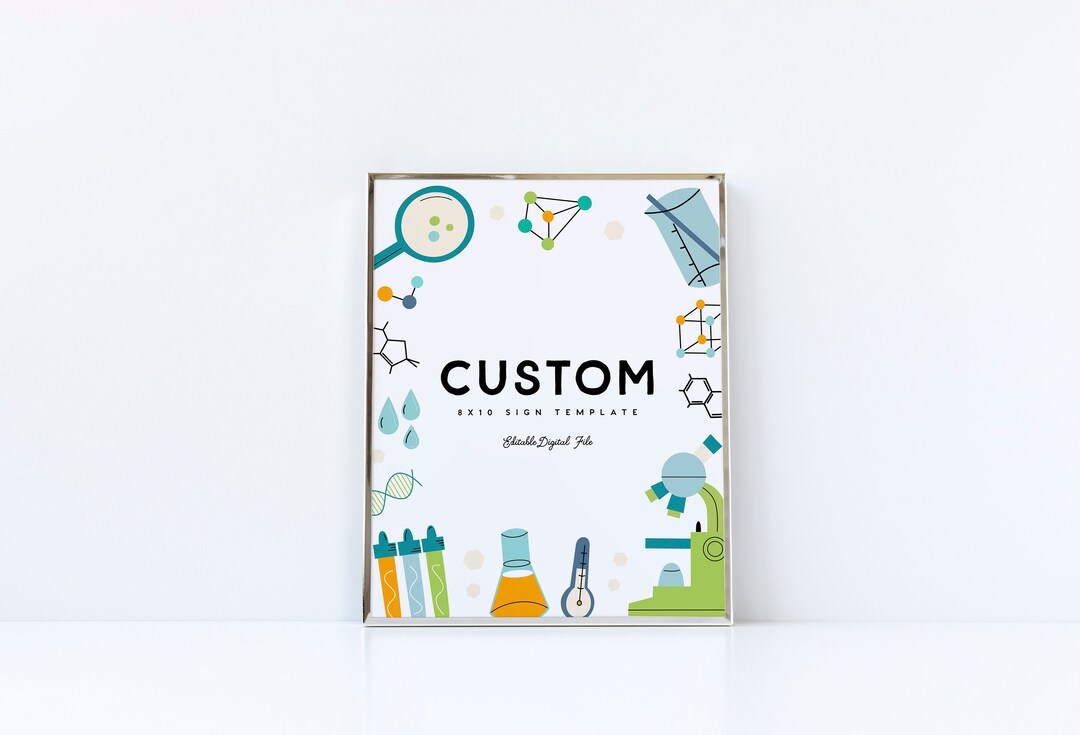 Mad Scientist Sign Template, Science Birthday Party Printables , Mad ...