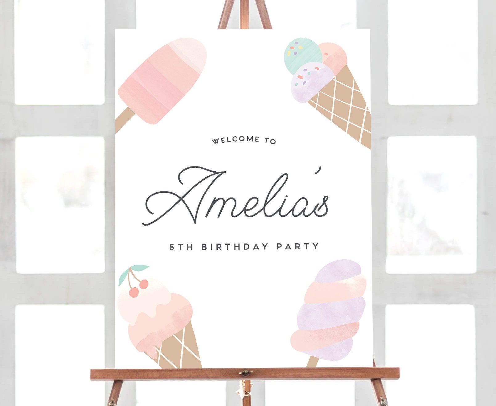 Ice Cream Party Decoration Kit  Themed Ice Cream Birthday Decoration –  Hashtag Cutouts