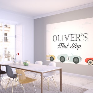 Car Backdrop, Vintage Car Banner, Car Birthday Banner, First Lap, Two Fast, Race Car Backdrop, INSTANT DOWNLOAD