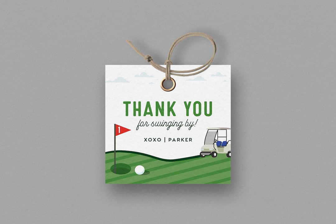 Golf Favor Tag Golf Partee Thank You Tag Golf Thank You Tag Hole in One Favor Tag Editable
