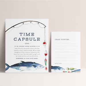 Fishing Birthday Time Capsule, O-fish-ally, The Big ONE, Fishing Birthday Party Decorations, INSTANT DOWNLOAD