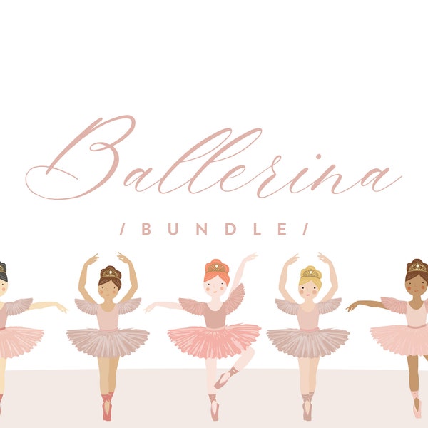 Ballerina Birthday Bundle, Modern Ballerina Ballet Dancer Girl BirthdayParty Package, Modèles Corjl numériques modifiables, Téléchargement immédiat