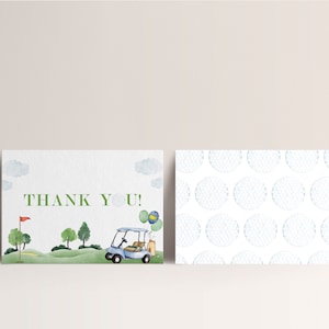 Golf Geburtstag Dankeskarte, Hole in One, Masters Golf Danke Auto, Hole-in-One Party, EDITIERBARE Dankeskarte, INSTANT DOWNLOAD