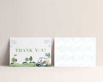 Golf Birthday Thank You Card, Hole in One, Masters Golf Thank You Car,  Hole-in-One Party, EDITABLE Thank you card,  INSTANT DOWNLOAD