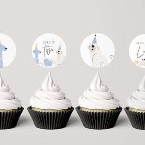 Hund Geburtstag Cupcake Toppers: Welpen Party Dekoration (SOFORT DOWNLOAD)