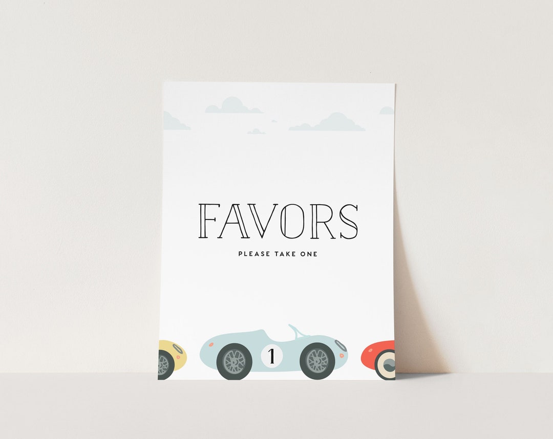 Editable Race Car Signs, Vintage Race Car Party Signs, Too Fast, First ...