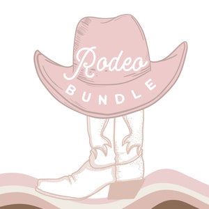 First Rodeo Bundle, Cowgirl Birthday Wild West Party Package Instant Download Editable Digital Corjl Templates, Instant Download