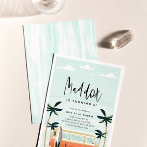 Surf Invitation, Editable Surf Birthday, Surfing Invitation, Surf's Up, Surfboard Invitation, Surfing Party, INSTANT DOWNLOAD image 2