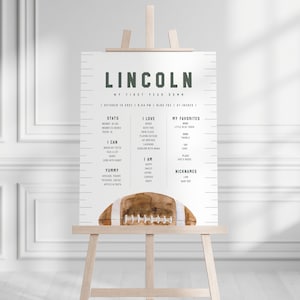 Tablero de hitos de cumpleaños de fútbol, decoraciones de fiestas de fútbol, plantilla editable, DESCARGA INSTANTÁNEA