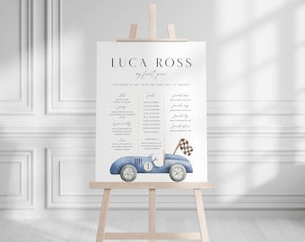 Vintage Race Car Birthday Milestone Board (Digital Template)