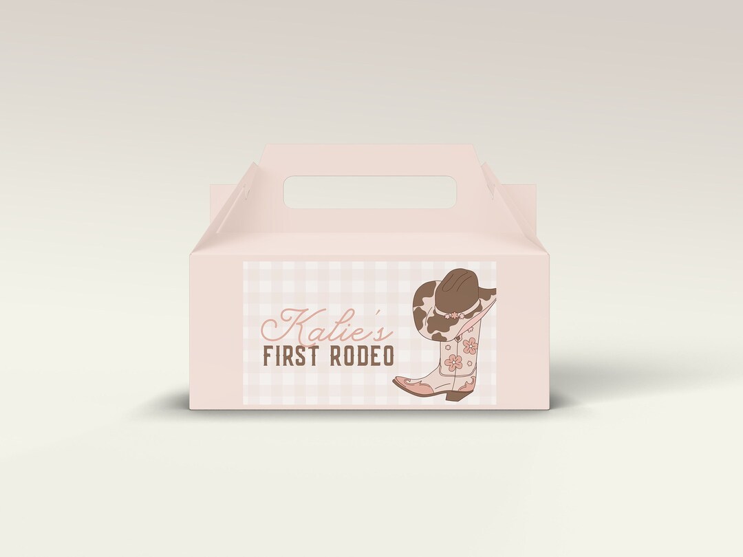 Editable Rodeo Label, Cowgirl 1st Birthday Gable Label, Western Favor ...
