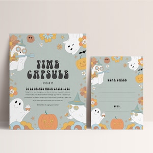 Retro Halloween Birthday Time Capsule, Boy Retro Halloween Spooky Birthday Decorations, Editable Template, INSTANT DOWNLOAD