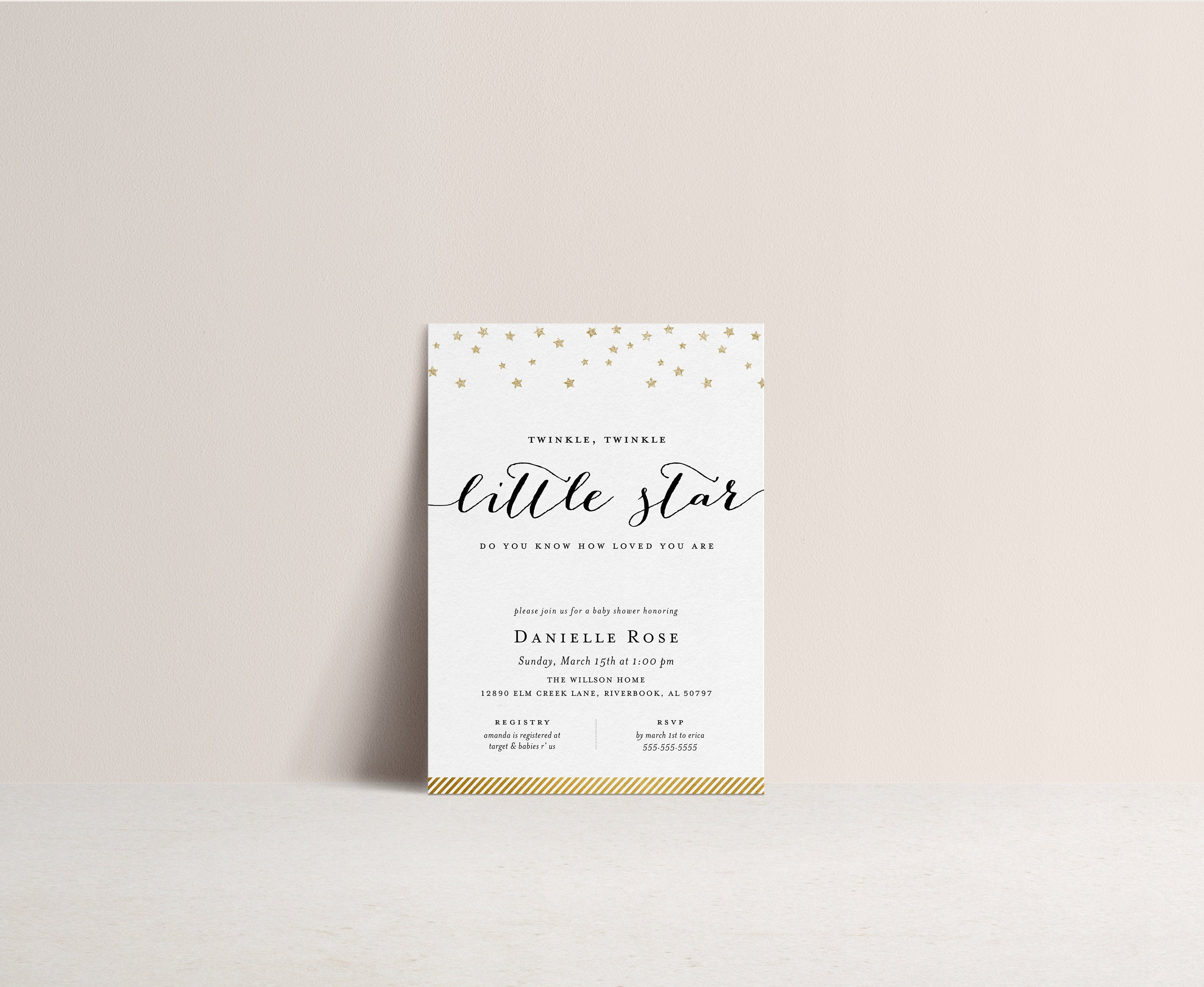 Twinkle Twinkle Little Star Baby Shower Invitation, Twinkle Baby Show…