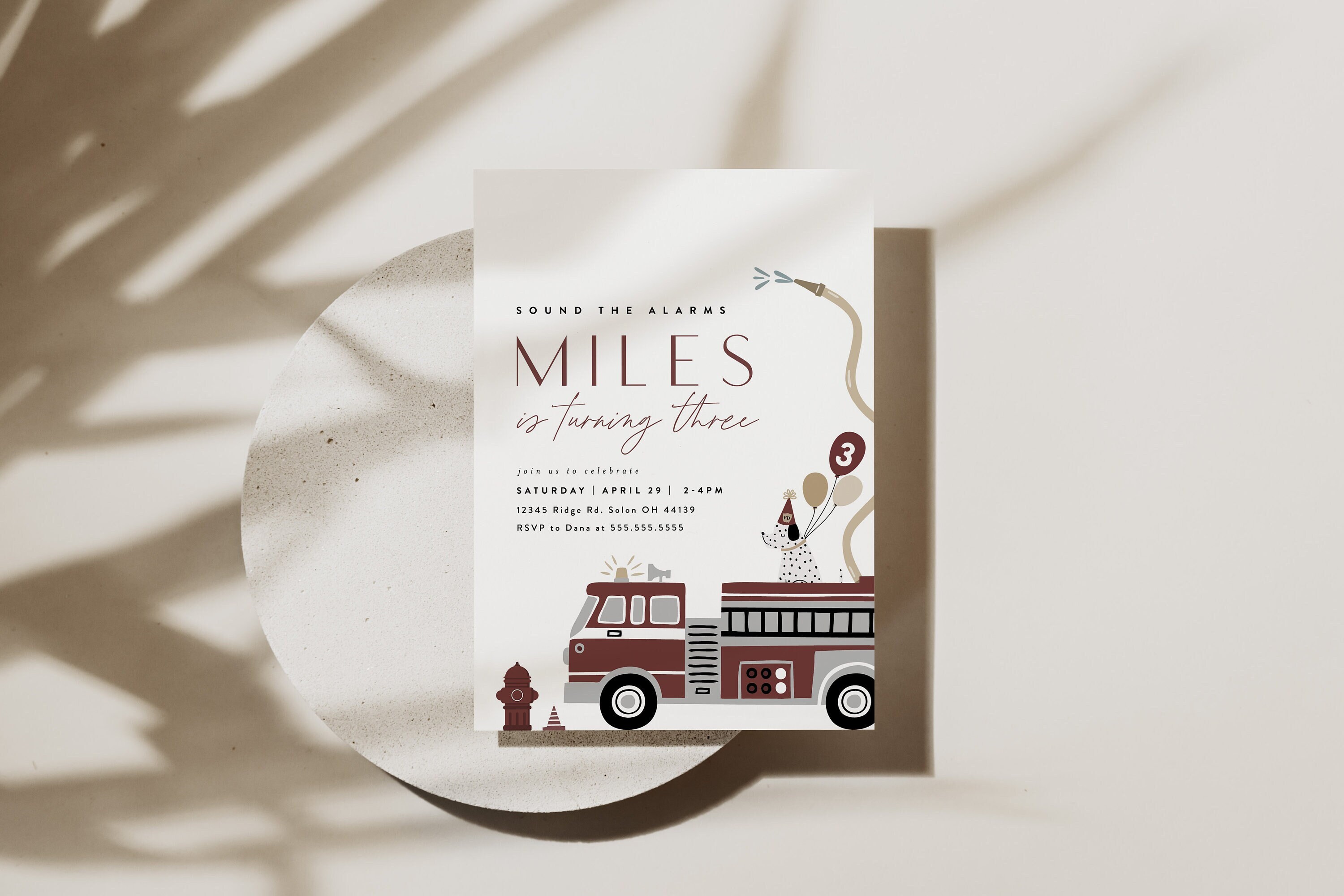 Fire Truck Invitation Template Fire Engine Invites Fire Truck Birthday Invitation Fire Truck Editable Digital Instant
