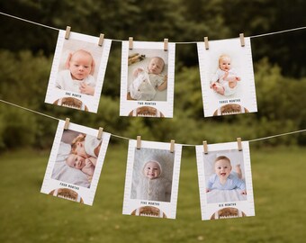 Football Birthday Photo Banner, Football Party Decorations, Editable Template, INSTANT DOWNLOAD