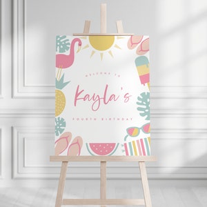 Pool Party Welcome Sign Template: Editable Summer Birthday (Digital Download)