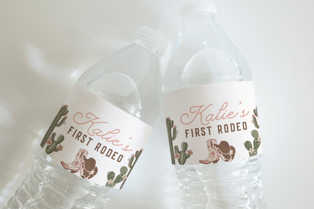 Editable First Rodeo Water Bottle Label Template (digital Download) - Etsy