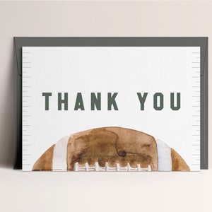 Plantilla de tarjeta de agradecimiento de fútbol Fiesta de cumpleaños de fútbol Tarjetas de agradecimiento Plantilla de Corjl digital editable DESCARGA INSTANTÁNEA