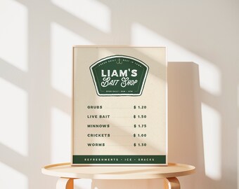 Fishing Birthday Bait Shop Logo Template (digital Editable Instant