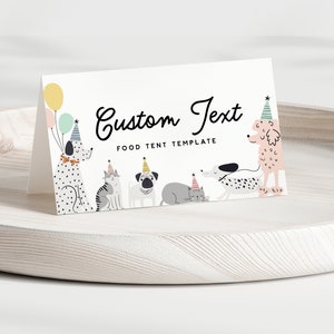 Dog & Cat Birthday Food Tents: Puppy Pawty Decor (INSTANT DOWNLOAD)
