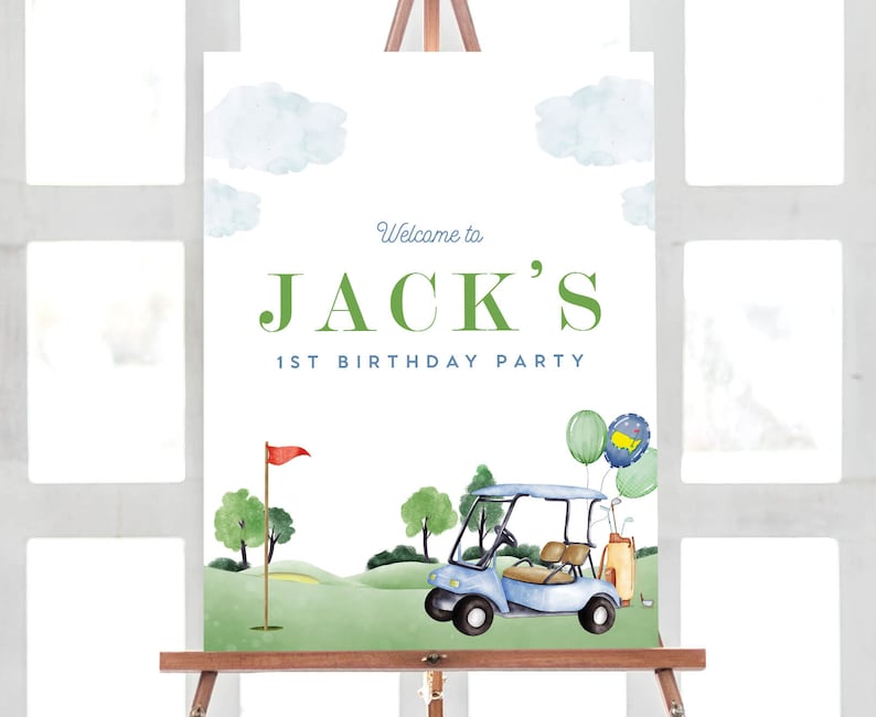 Golf 2nd Birthday Invitation, 2nd Birthday Masters Golf Invitation, EDITABLE invitation, INSTANT DOWNLOAD image 6