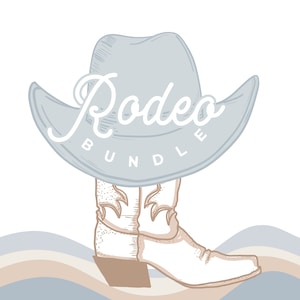 First Rodeo Bundle, Cowboy Birthday Wild West Party Package Instant Download Editable Digital Corjl Templates, Instant Download