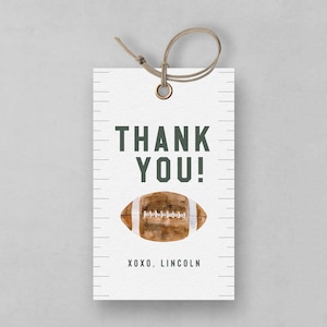 Football Birthday Favor Tags, Football Party Decorations, Editable Template, INSTANT DOWNLOAD