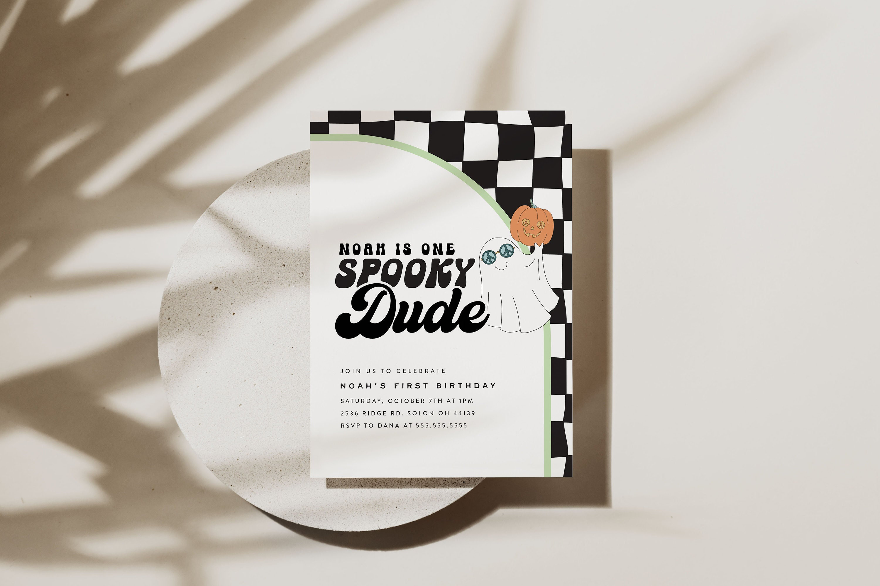 One Spooky Dude Invitation Template Spooky One Birthday Halloween Party Invitation Retro Halloween Editable Instant Download