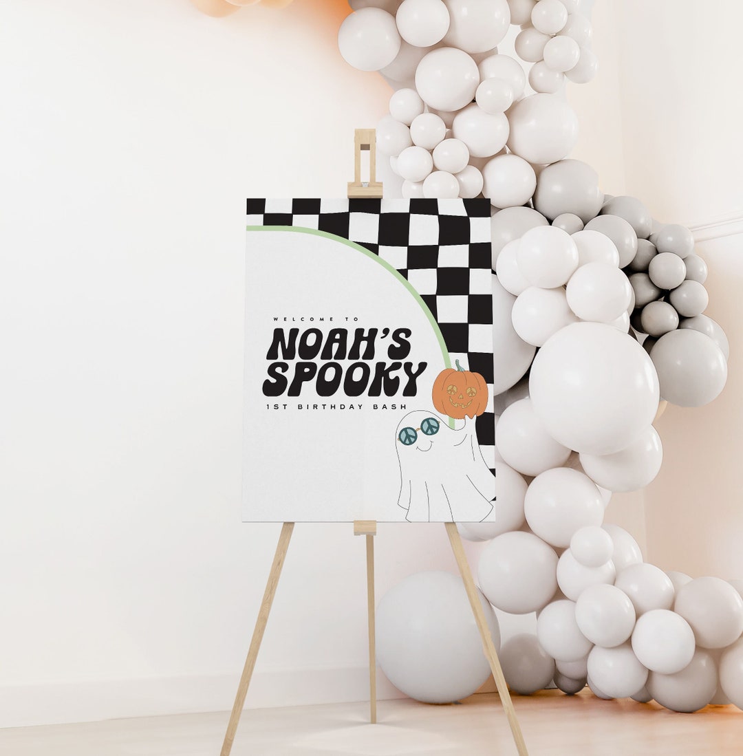 Retro Spooky Birthday Welcome Sign Template (editable Instant Download ...